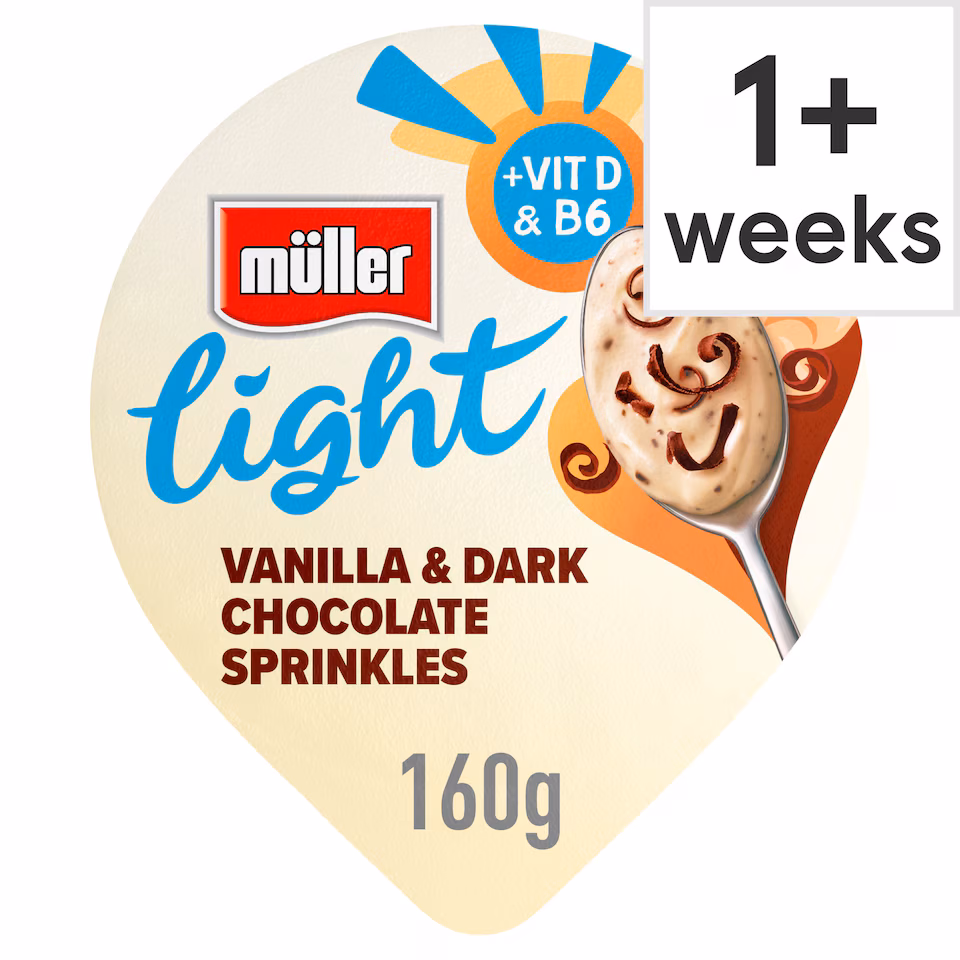 Muller Light Vanilla Dark Chocolate Yogurt 160G