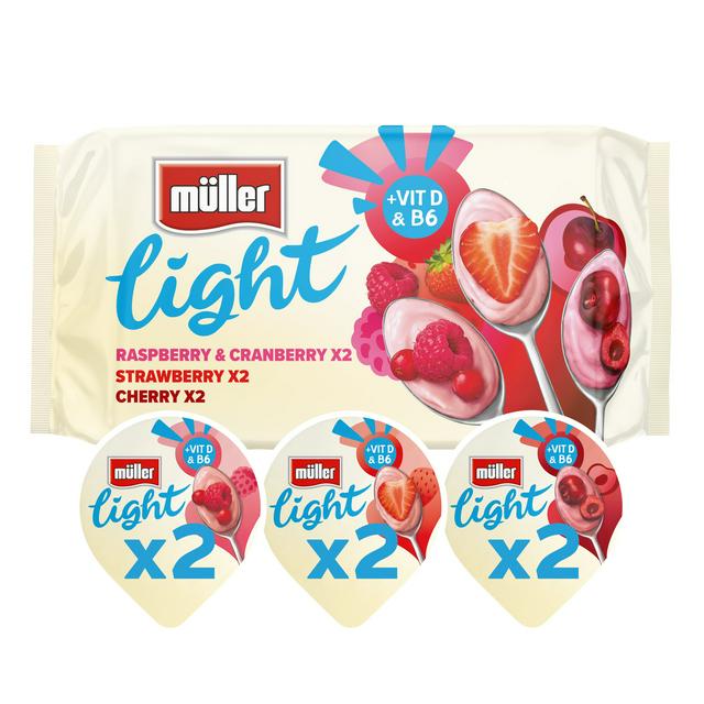 Müller Light Red Fruits Fat Free Yogurts 6x140g