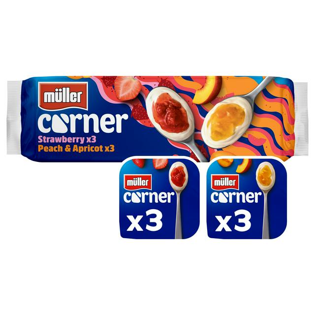 Müller Corner Strawberry & Peach & Apricot Yogurts 6x136g