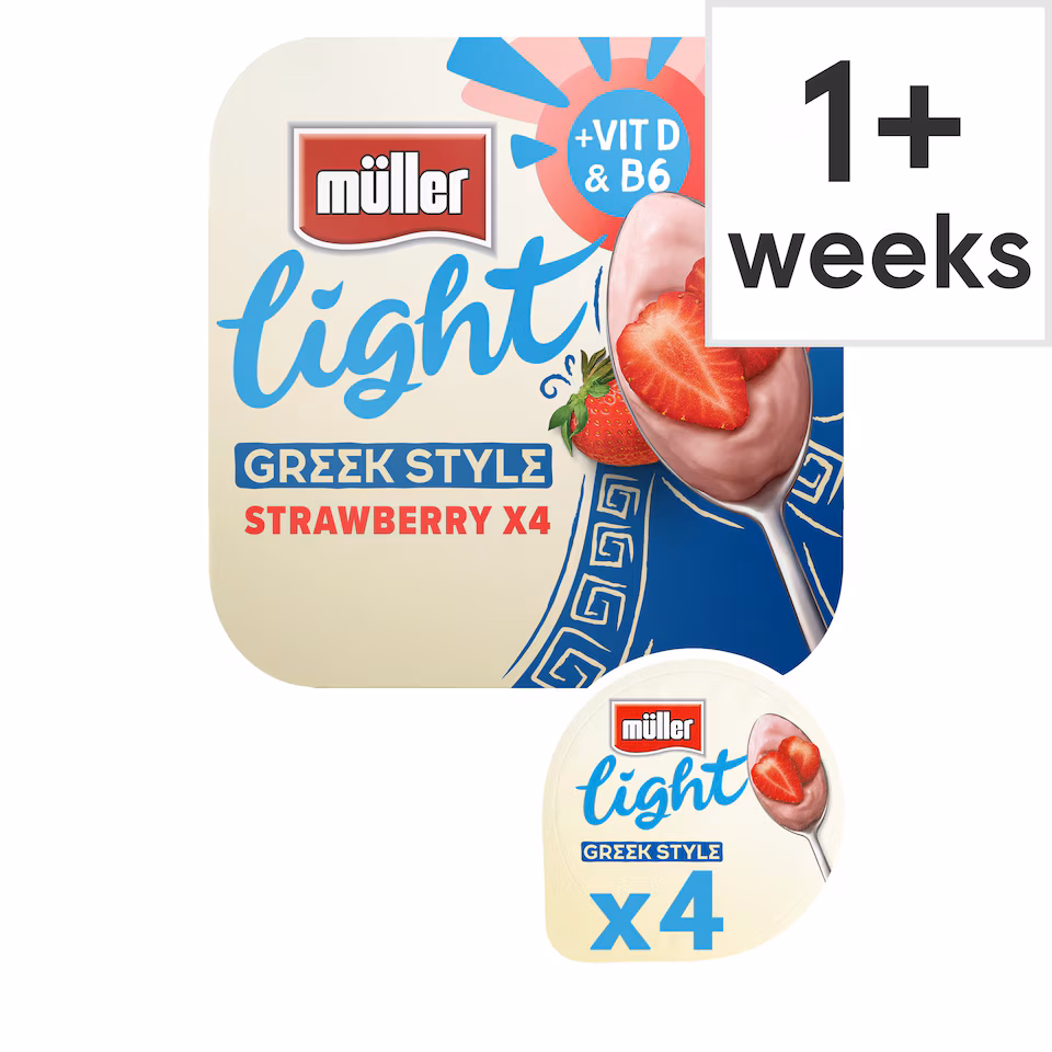 Muller Light Greek Style Strawberry Yogurt 4X115g