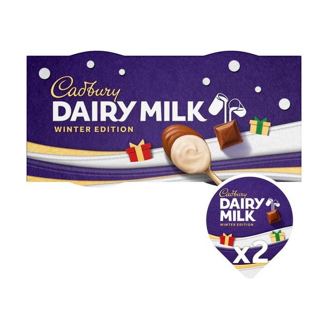 Cadbury Dairy Milk Creamy Milk & White Chocolate Dessert Pots, Winter Edition 2 x 60g
