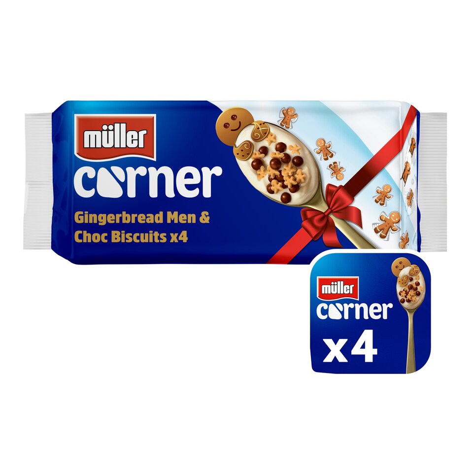 Muller Corner Yogurt Gingerbread Men & Choc Balls 4x124g