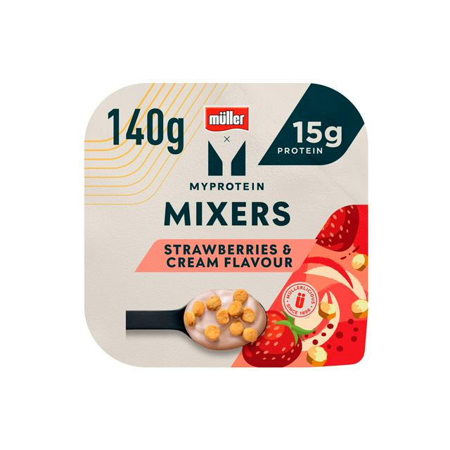 Müller x Myprotein 140g Strawberries & Cream Mixers Yogurt
