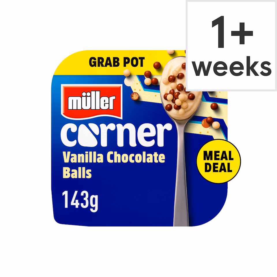 Muller Corner Vanilla Chocolate Balls Grab Pot Yogurt 143g