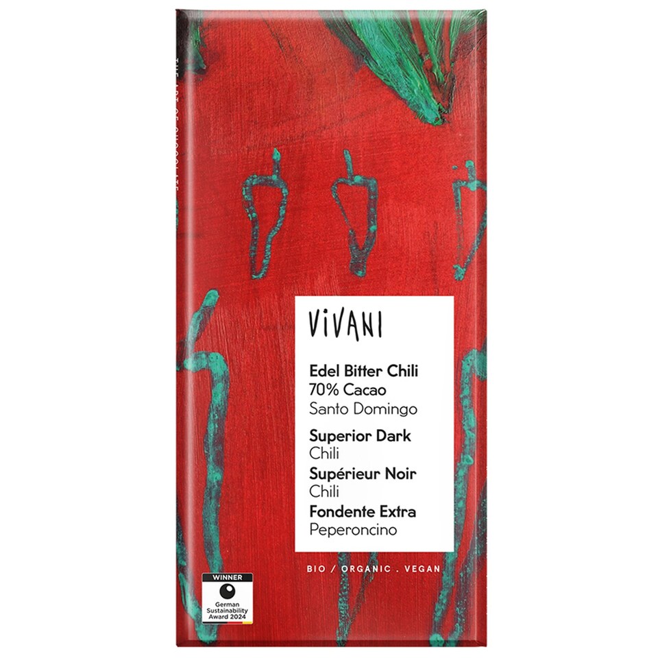 Organic Superior Dark Chili Bar 80g (Vivani) | Multi
