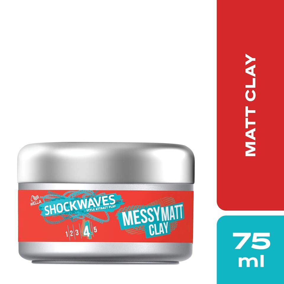 Wella Shockwaves Ultra Effect Go Messy Matt Clay 75ml