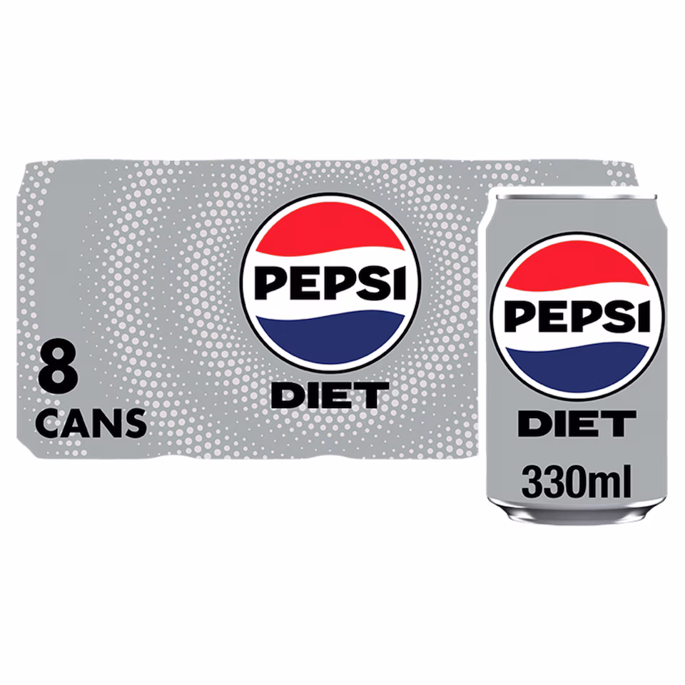 Diet Pepsi Cola Cans 8x330ml
