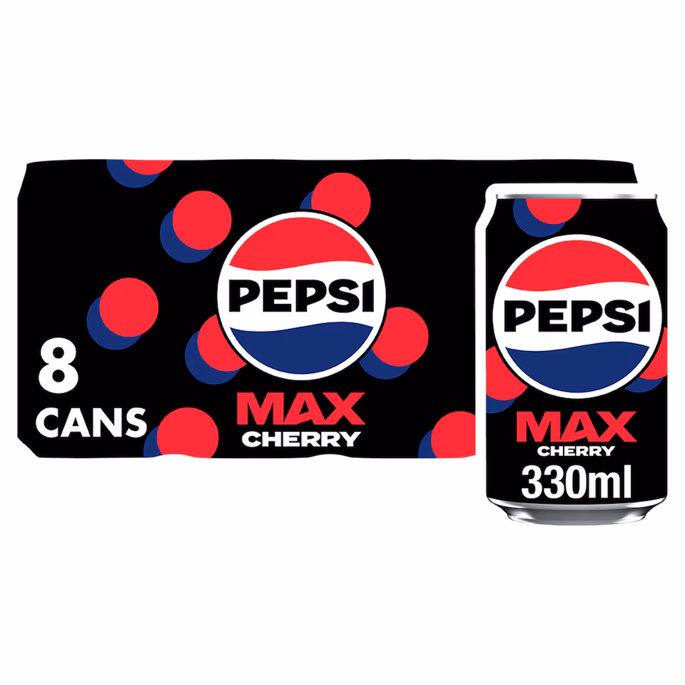 Pepsi Max Cherry No Sugar Cola Cans 8x330ml