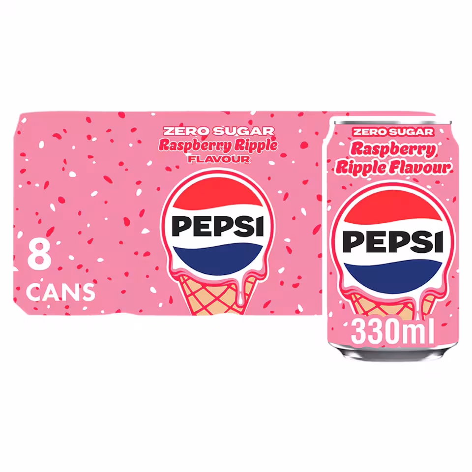 Pepsi Raspberry Ripple Flavour 8 x 330ml