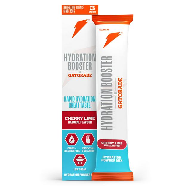 Gatorade Hydration Booster 3 x 13.5g Cherry Lime Mix Powder Sachets