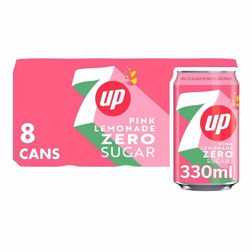 7 UP Pink Lemonade Soft Drink 8 x 330ml