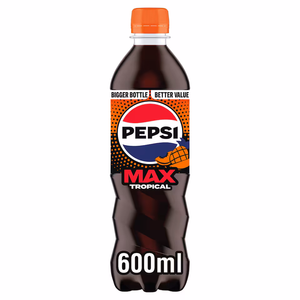 PEPSI MAX TROPICAL NO SUGAR COLA 600ML