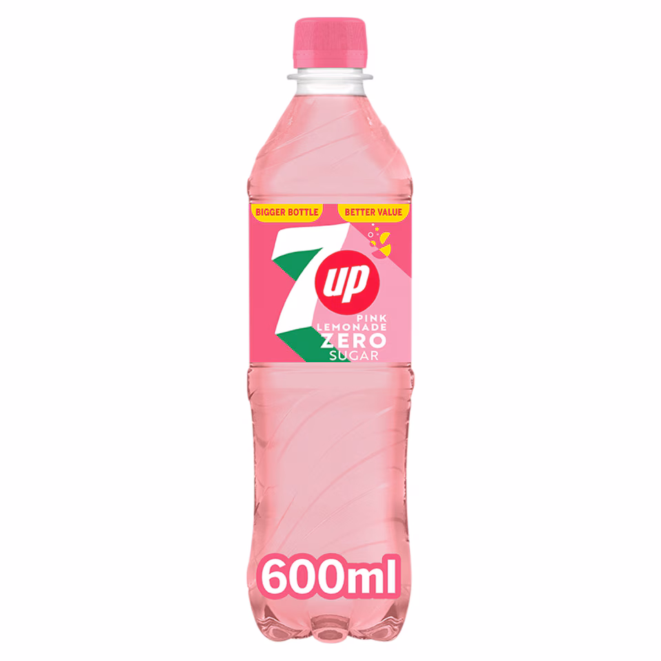 7UP PINK LEMONADE ZERO SUGAR 600ML