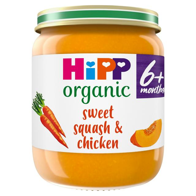 HiPP Organic Sweet Squash & Chicken Baby Food Jar 6+ Months 125g