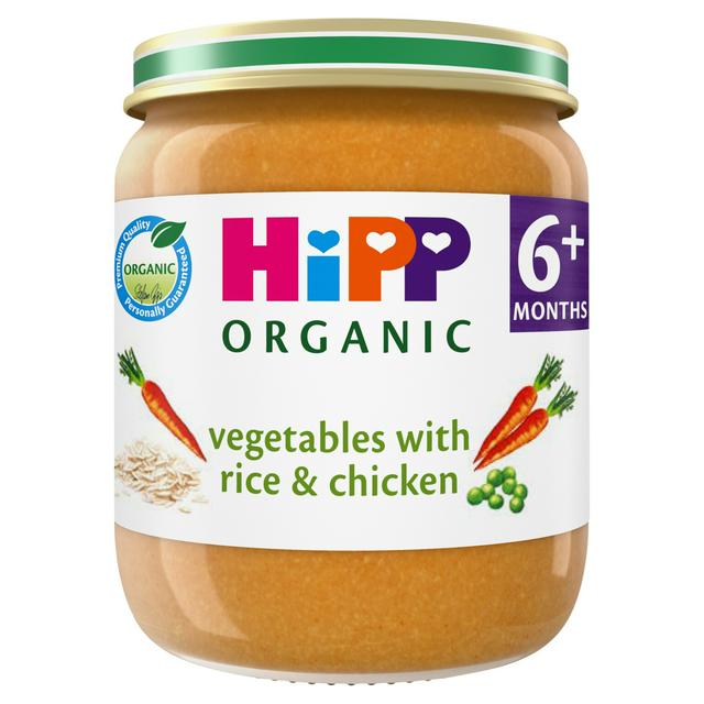 HiPP Organic Vegetables with Rice & Chicken Baby Food Jar 6+ Months 125g