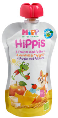 Hipp Hippis 4frukter med Fullkorn 12m 100g