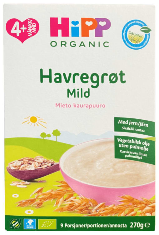 Havregrøt Mild Økologisk 4mnd 270g Hipp