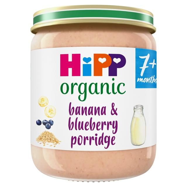 HiPP Organic Banana & Blueberry Porridge Baby Food Jar 7+ Months 160g
