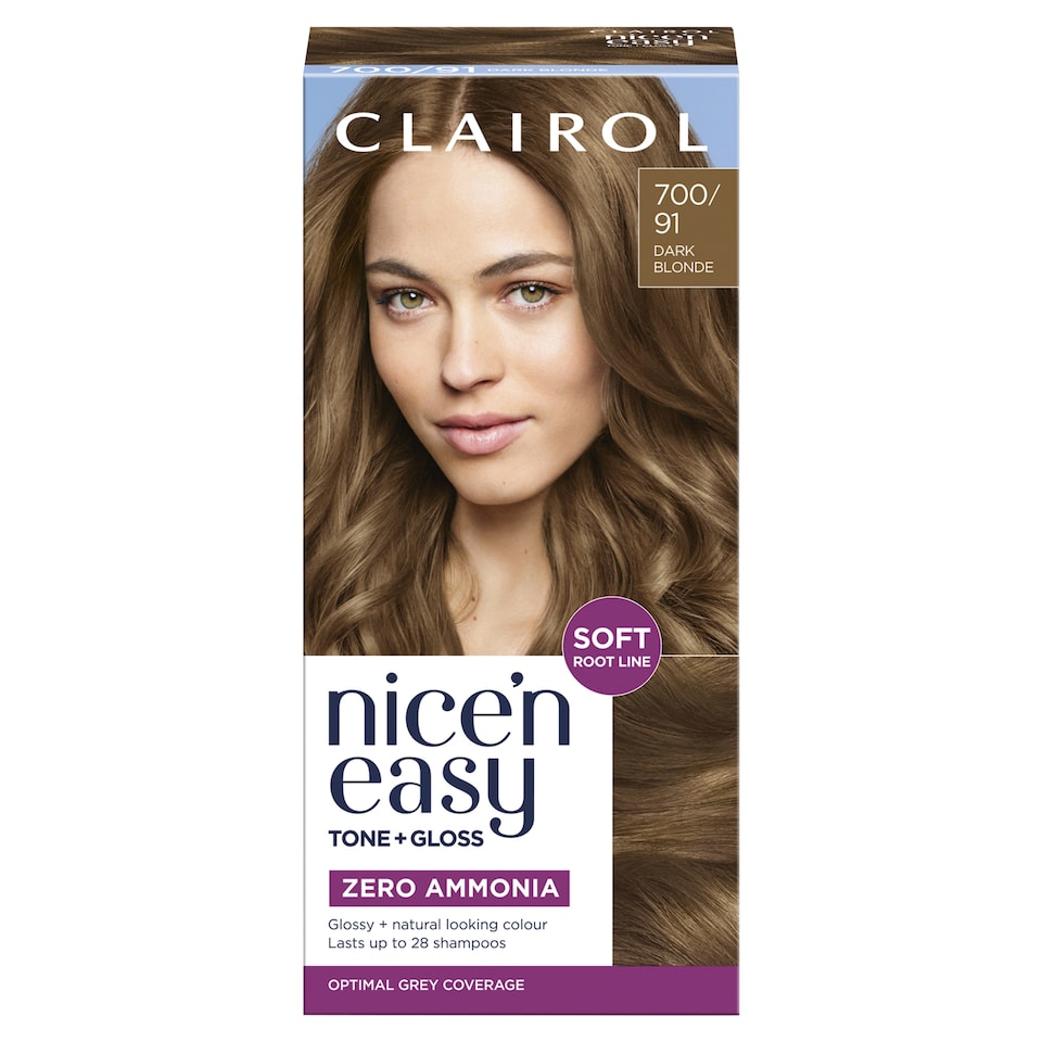 CLAIROL NICE'N EASY TONE+GLOSS SEMI PERMANENT HAIR DYE - 700/91 DARK BLONDE