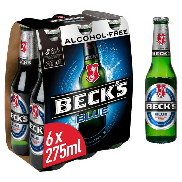 Beck's Blue 0.0% Alcohol Free Beer Bottles x6 275ml