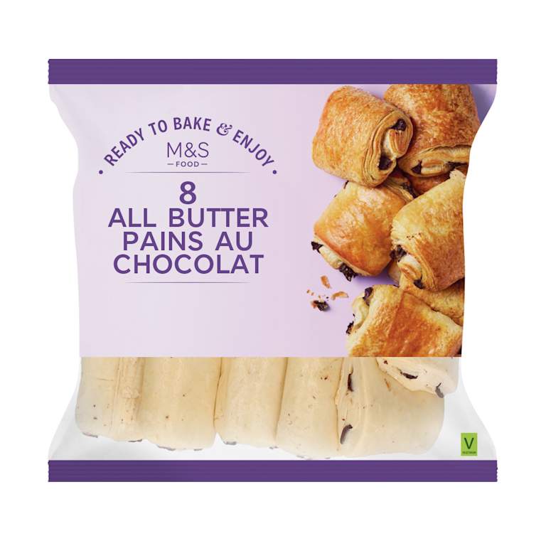 M&S 8 Ready To Bake All Butter Pains Au Chocolat