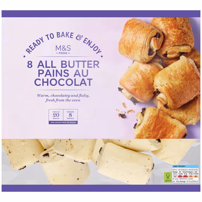 M&S 8 Ready To Bake All Butter Pains Au Chocolat