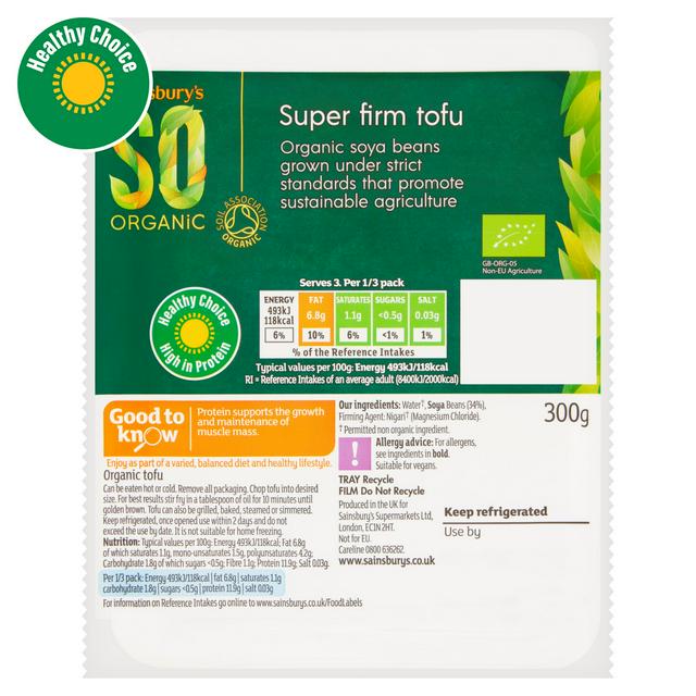 Sainsbury's SO Organic Super Firm Tofu 300g
