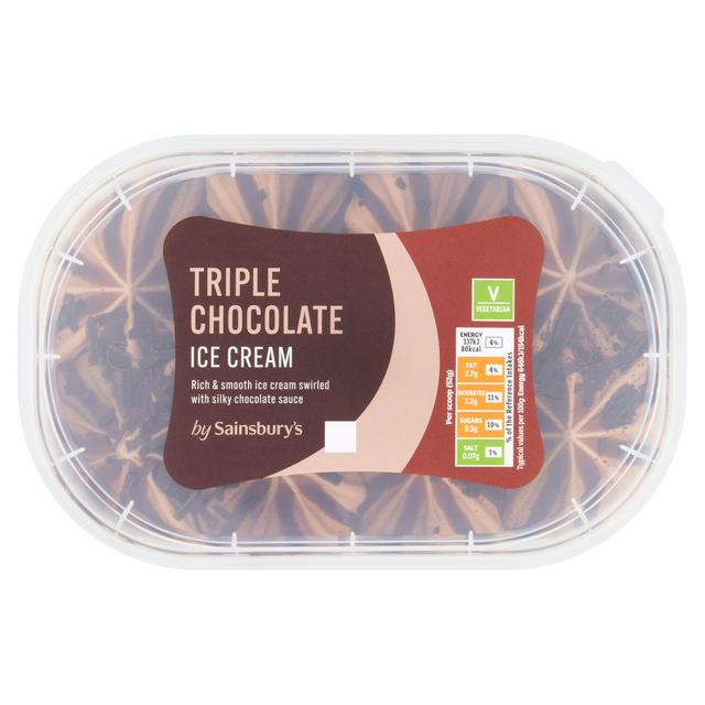 Sainsbury's Triple Chocolate Ice Cream 900ml