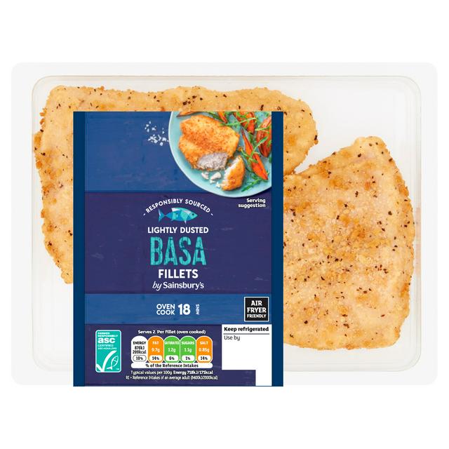 Sainsbury’s Lightly Dusted Basa fillets ASC x2 265g