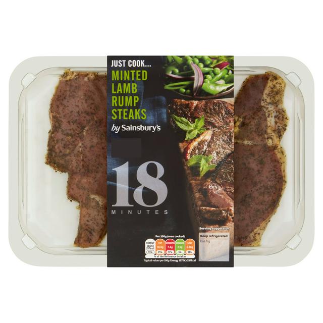 Sainsbury's Just Cook Minted Lamb Rump Steaks 300g