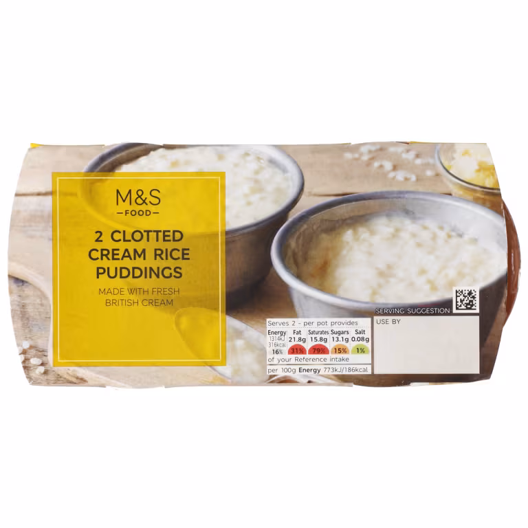 M&S 2 Clotted Cream Rice Puddings