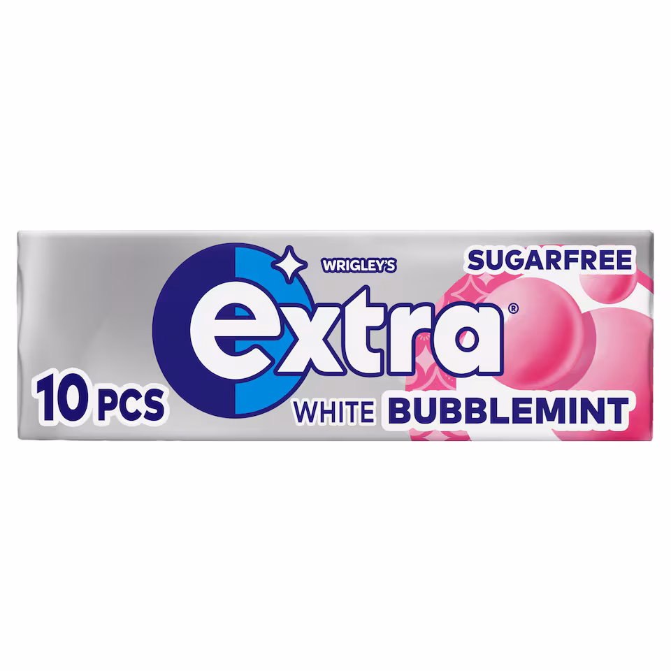Extra White Bubblemint Sugarfree Chewing Gum 10 Pieces