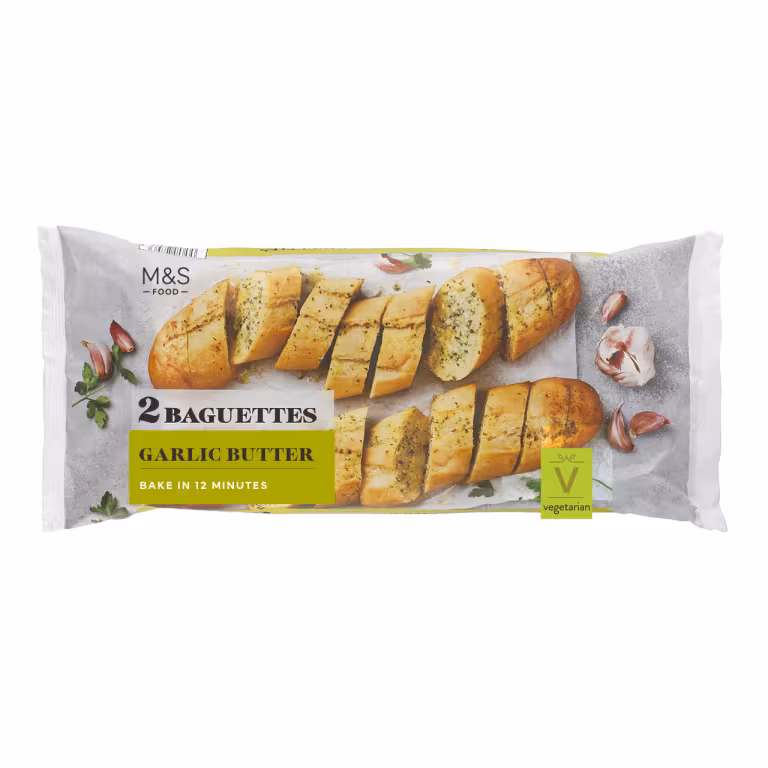 M&S 2 Garlic Baguettes