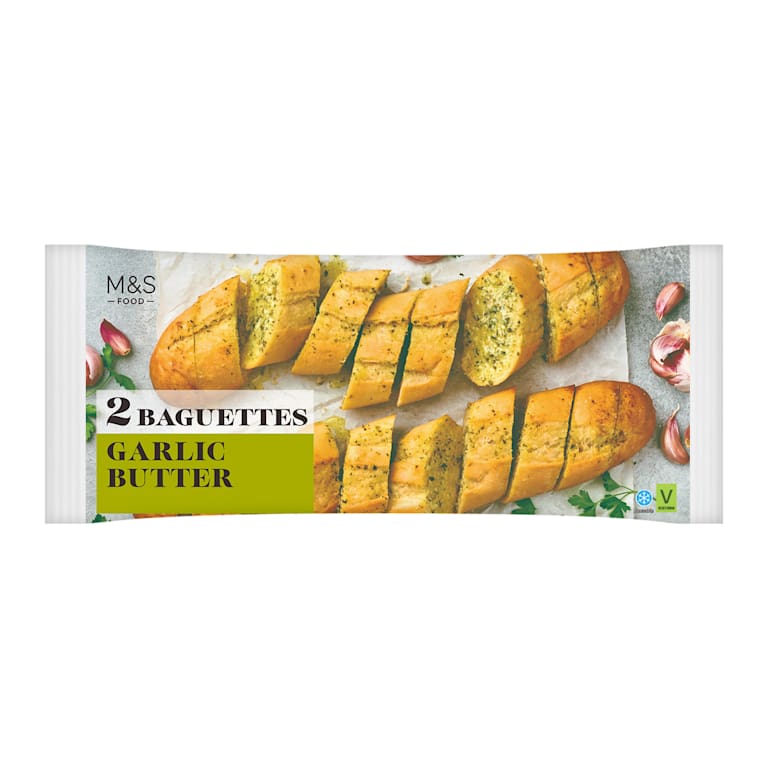M&S 2 Garlic Baguettes