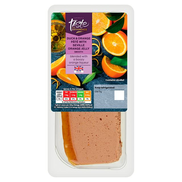 Sainsbury's Smooth Duck & Orange Pate, Taste the Difference 150g