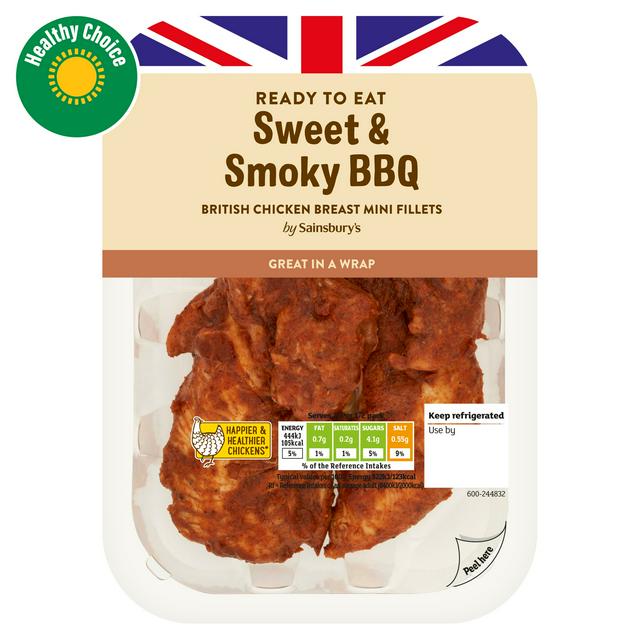 Sainsbury's Sweet & Smoky BBQ Cooked British Chicken Breast Mini Fillets 170g