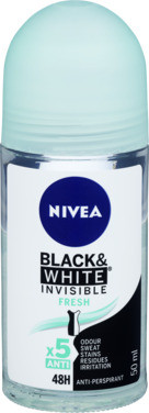 Nivea Deodorant Roll-on Black & White Anti-stain Fresh, 50ml