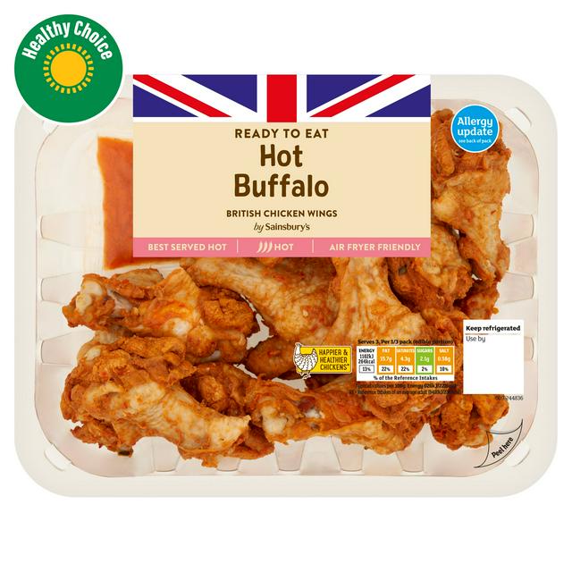 Sainsbury's Hot Buffalo Cooked British Chicken Wings 525g