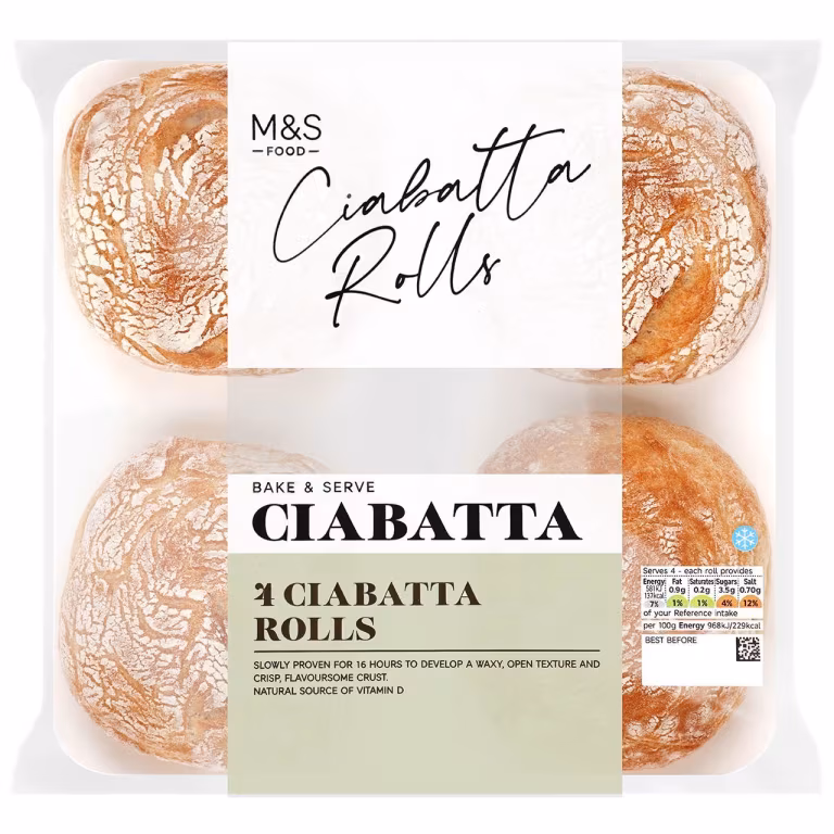 M&S 4 Ciabatta Rolls