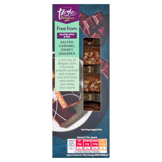 Sainsbury's Free From Salted Caramel Crispy Stacker, Taste the Difference 150g