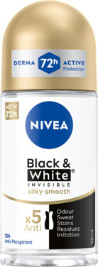 NIVEA Deo Black & White Silky Smooth Roll-on, 50ml
