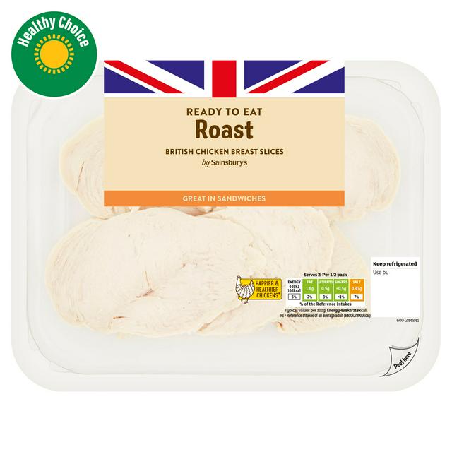 Sainsbury's Roast British Cooked Breast Chicken Slices 180g