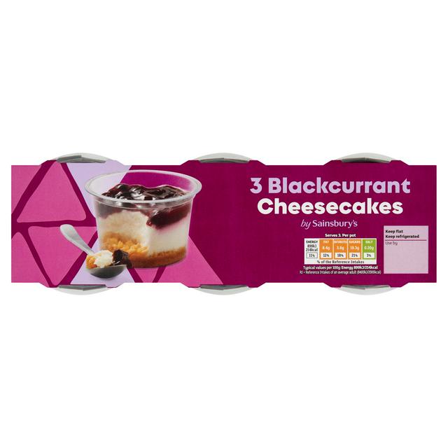 Sainsbury's Blackcurrant Cheesecakes 3x100g