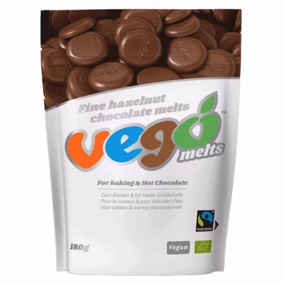 Organic Hazelnut Chocolate Melts 180g (Vego)