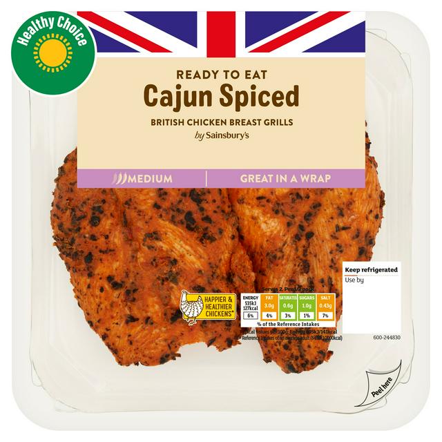 Sainsburys Cajun British Chicken Grills Ready to Eat 180g