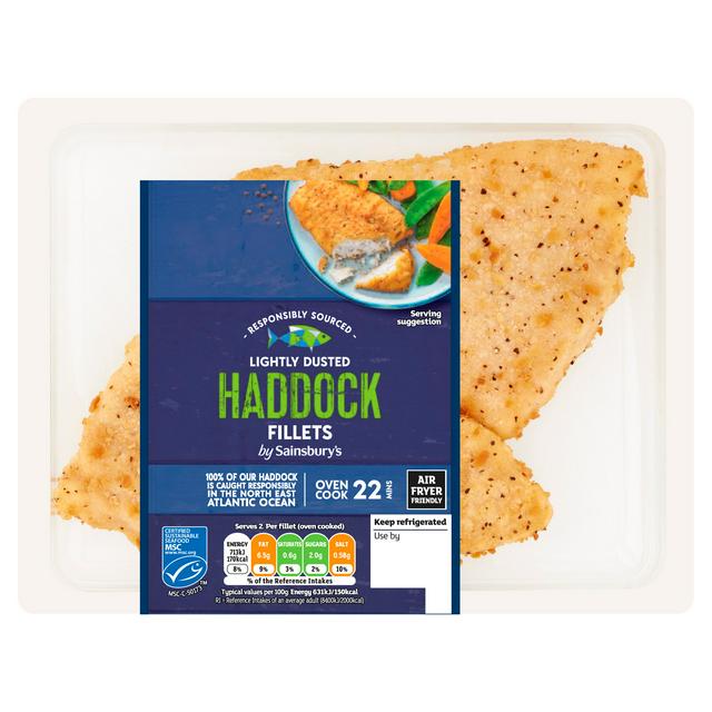 Sainsbury's Lightly Dusted MSC Haddock Fillets x2 255g