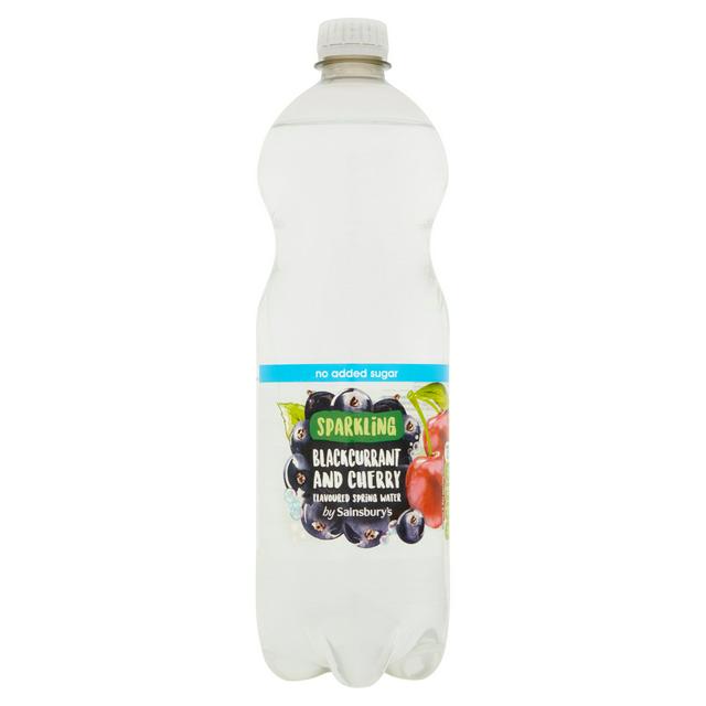 Sainsbury's Bottled Sparkling Flavoured Water, Blackcurrant & Cherry 1L
