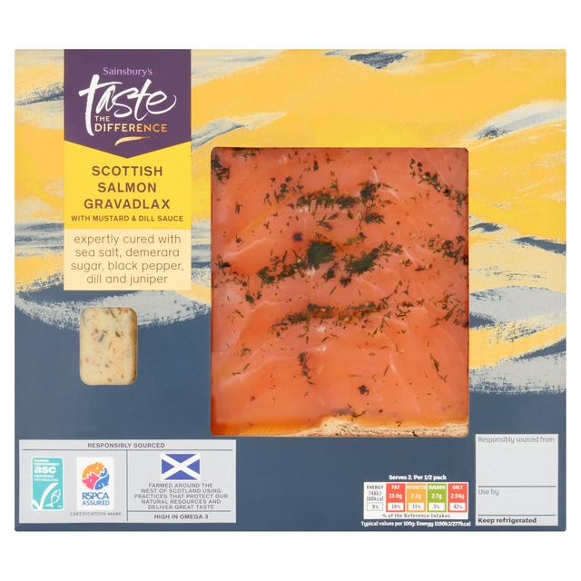 Sainsbury's Scottish Salmon Gravadla, Taste the Difference 130g