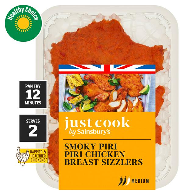 Sainsbury's Smoked Piri Piri British Chicken Breast Sizzlers 315g