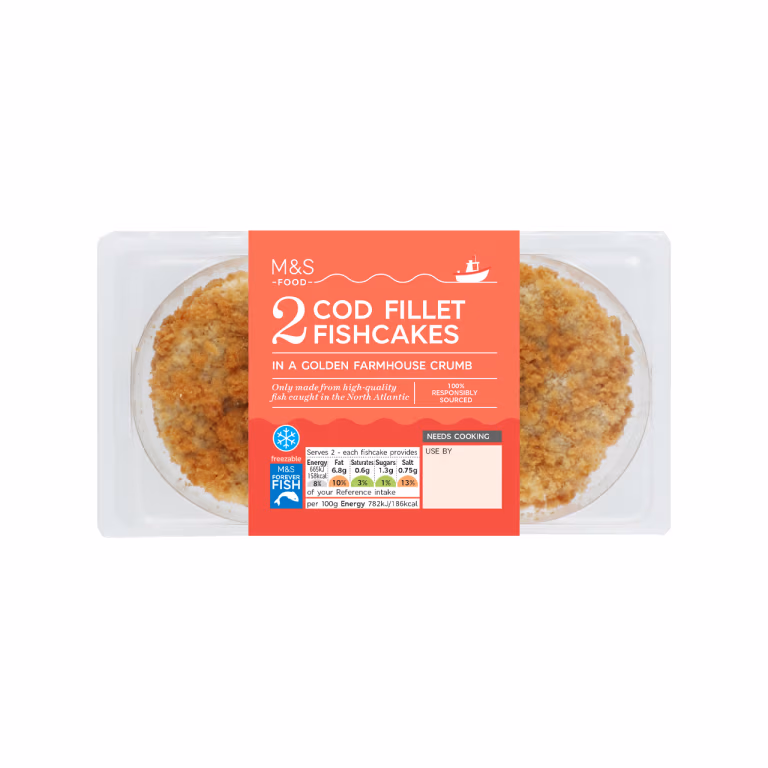 M&S 2 Cod Fillet Fishcakes